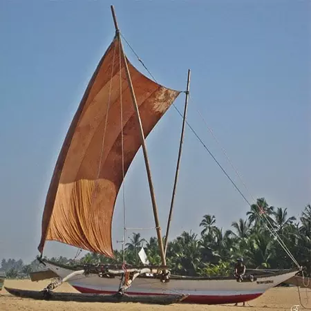 a boat in Negambo beach