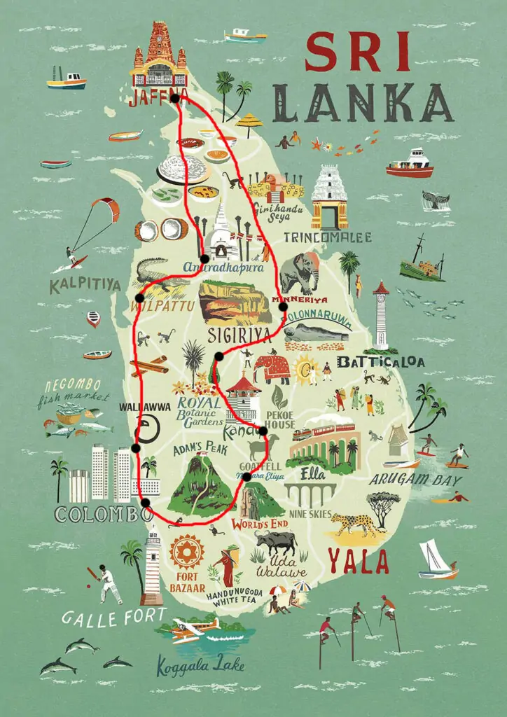 all trail srilanka map Ceylon Silk Route